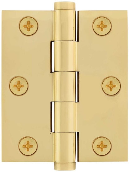 Screen Door Hinge - 3 x 2 1/2-Inch in Polished Brass.